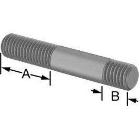 BSC PREFERRED Threaded on Both Ends Stud Steel M12 x 1.75 mm Size 30 mm and 12 mm Thread Length 72 mm Long 5580N168